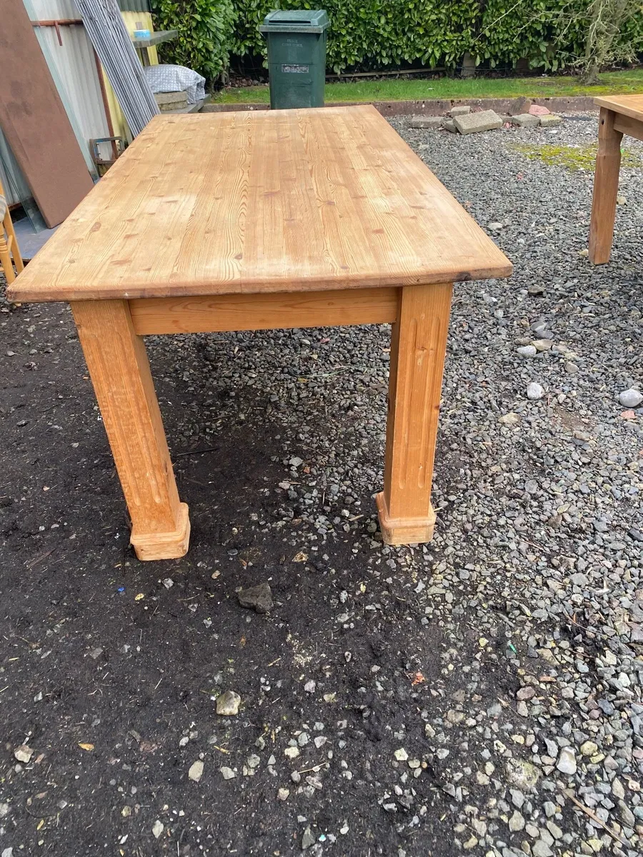 Rustic side wood kitchen table - Image 2