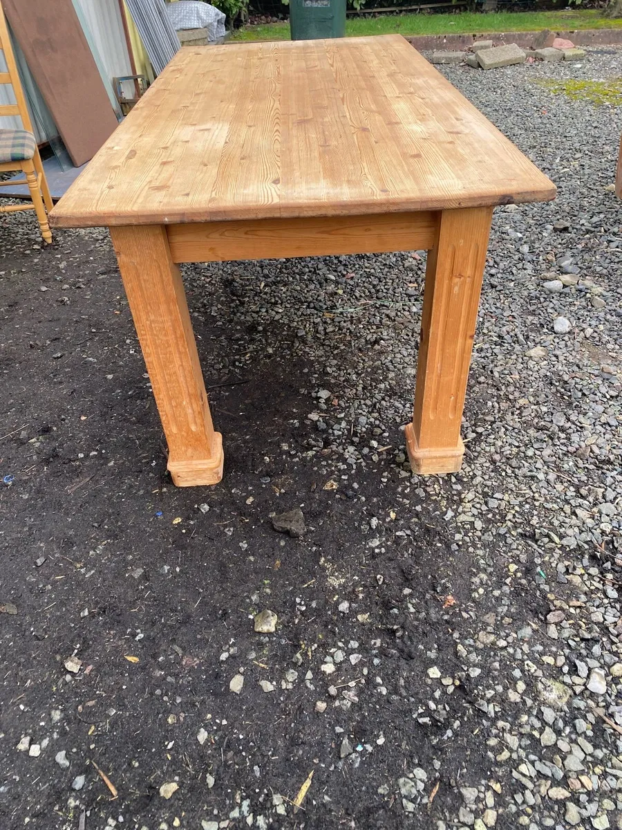Rustic side wood kitchen table - Image 4