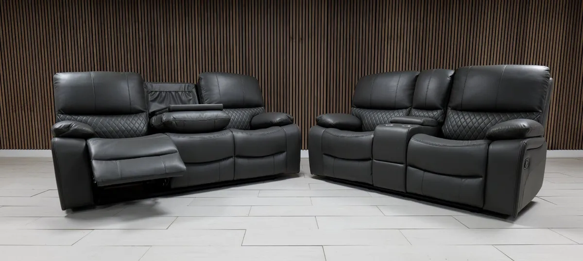 Rita 3+2 Manual Leather Recliner Sofa Set - Image 3