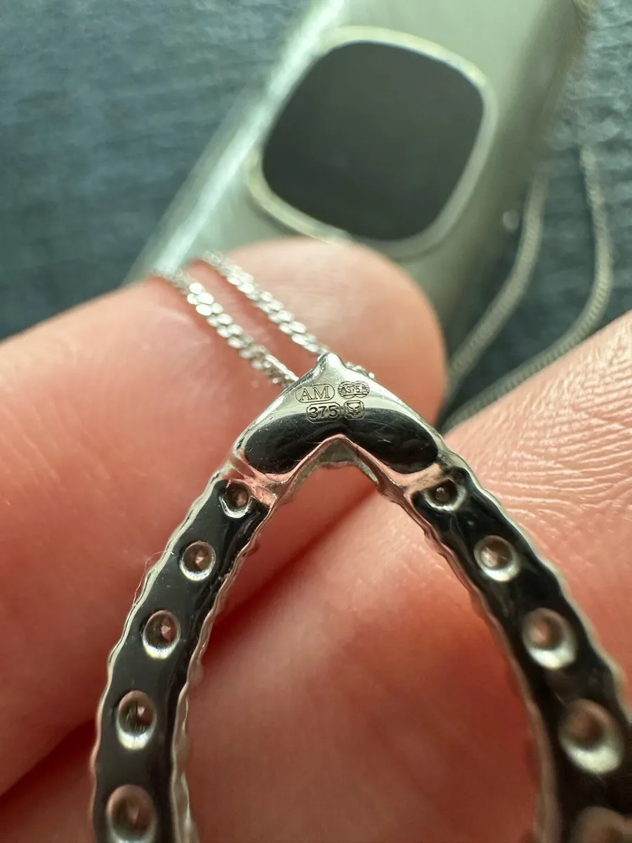 Diamond Pear Pendant Necklace - Image 4