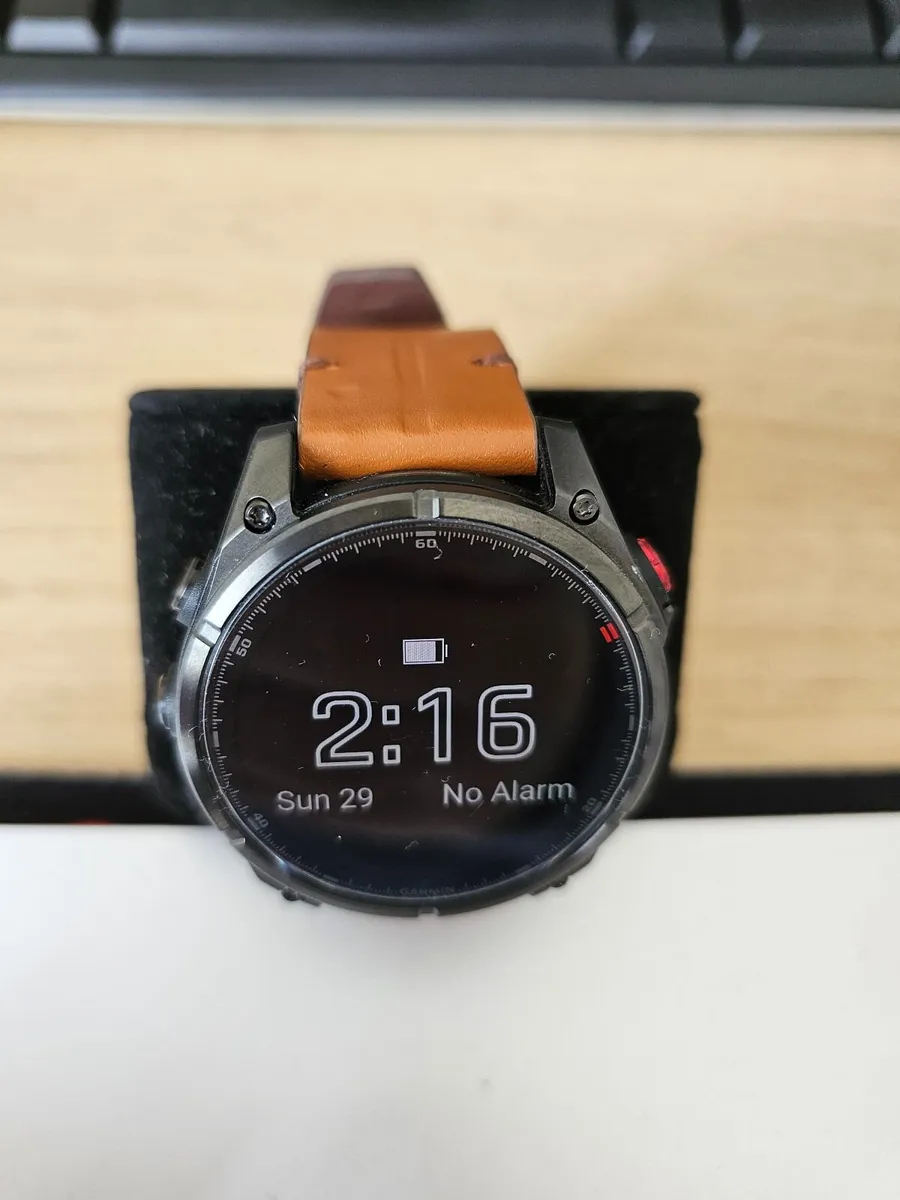 Garmin Fenix Brown Leather watch strap - Image 1