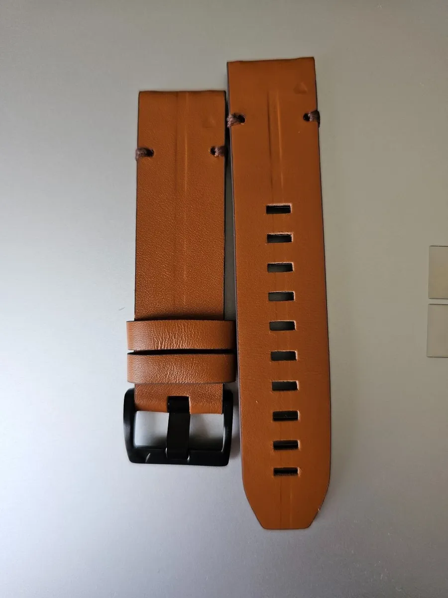 Garmin Fenix Brown Leather watch strap - Image 4