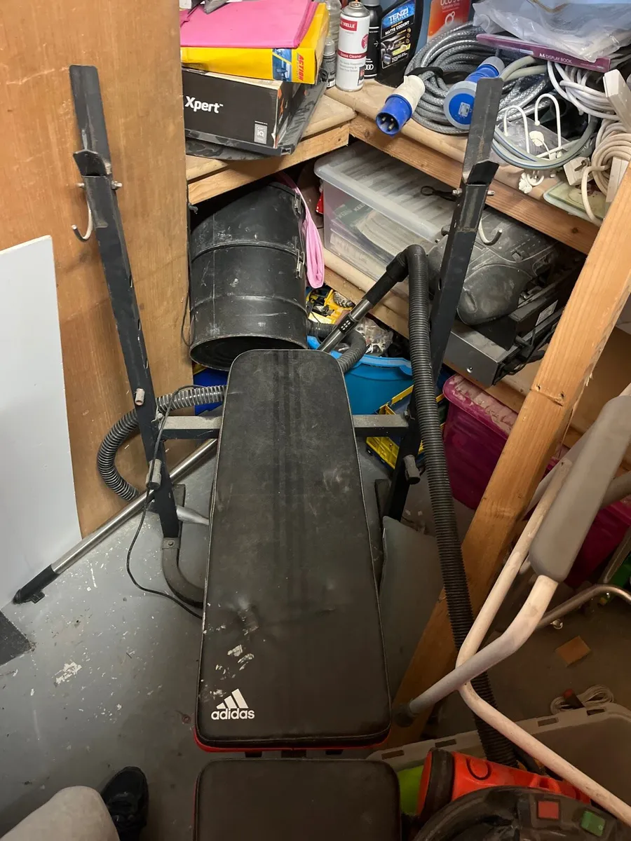 Adidas Flat Olympic Weight Bench with Leg Press - Image 1