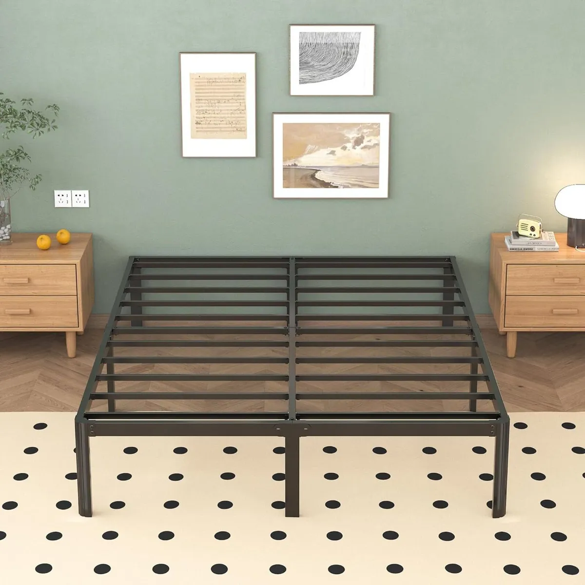 Double Bed Frame 4ft6 with Rounded Corner Legs - Image 1