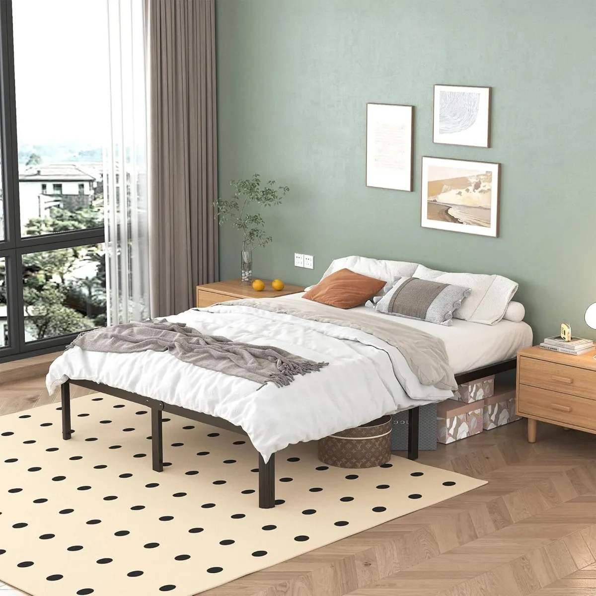 Double Bed Frame 4ft6 with Rounded Corner Legs - Image 3