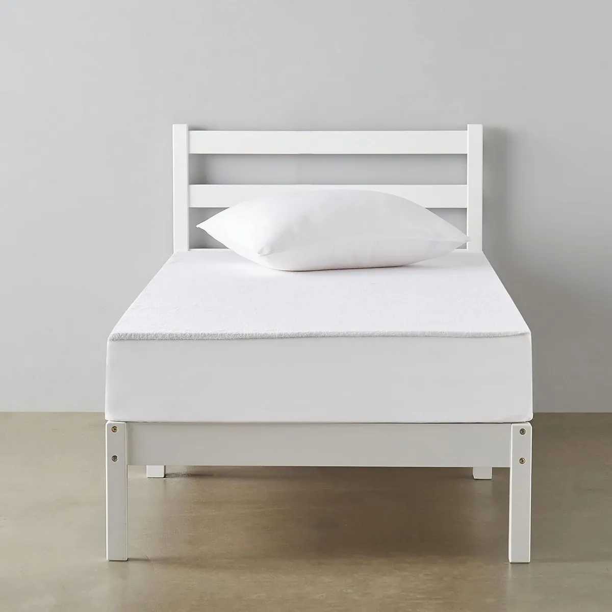 Solid Pine Wood Platform Bed Frame with Ribbed - Image 2