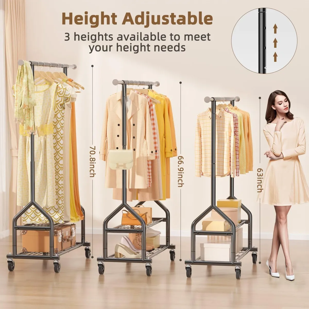 Heavy Duty Clothes Rail Clothing With Shelves - Image 3