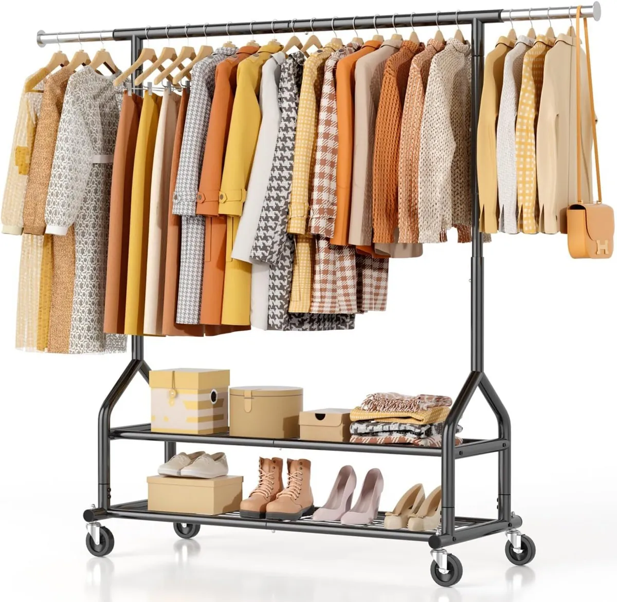 Heavy Duty Clothes Rail Clothing With Shelves - Image 1