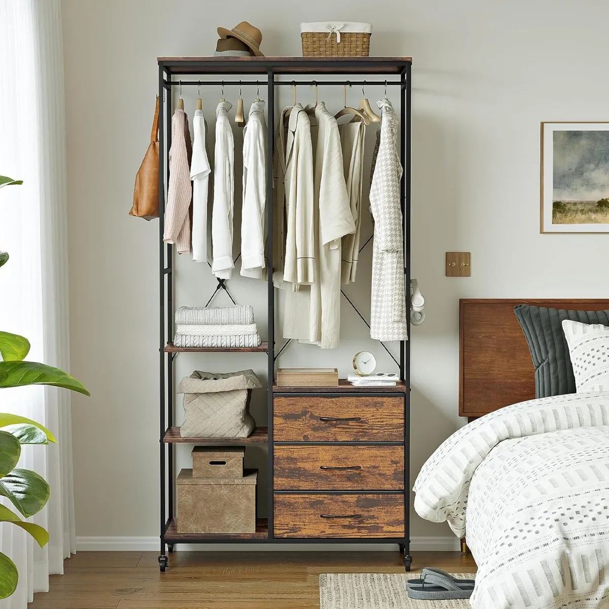 Clothes Rack Heavy Duty Rail Clothing for Bedroom - Image 2