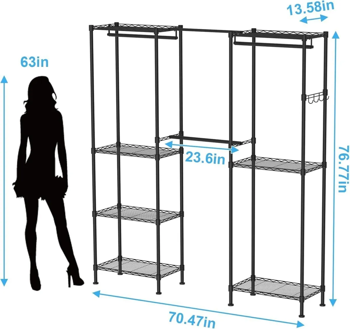 Clothes Rack for Hanging Adjustable Heavy Duty - Image 3