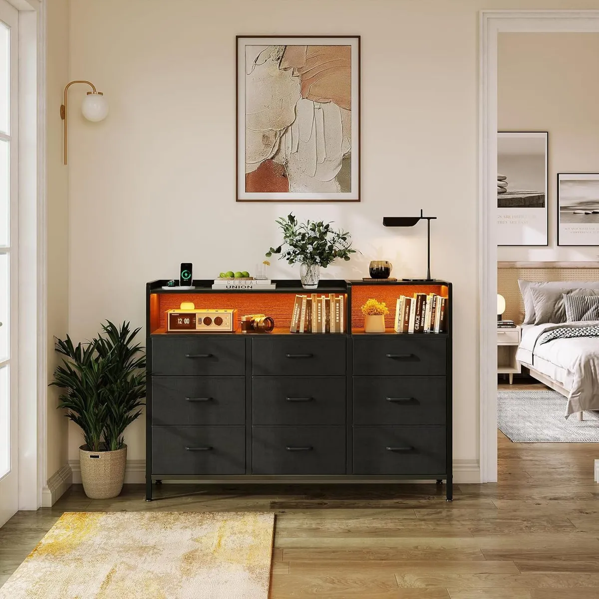 Black Chest of Drawers Bedroom Dresser Cabinet - Image 2