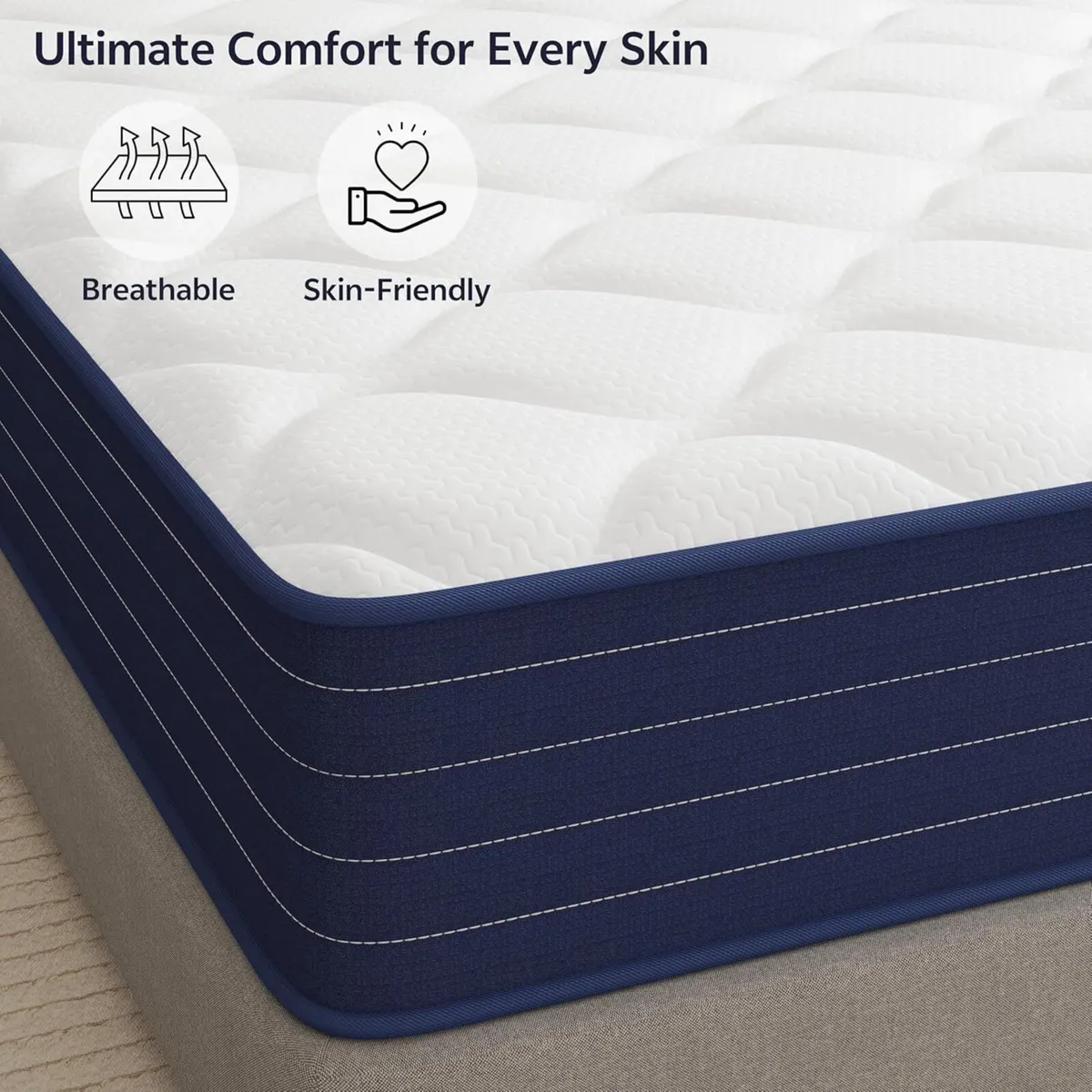 Double Mattresses 10 Inch Gel Memory Foam 7 Zone - Image 3