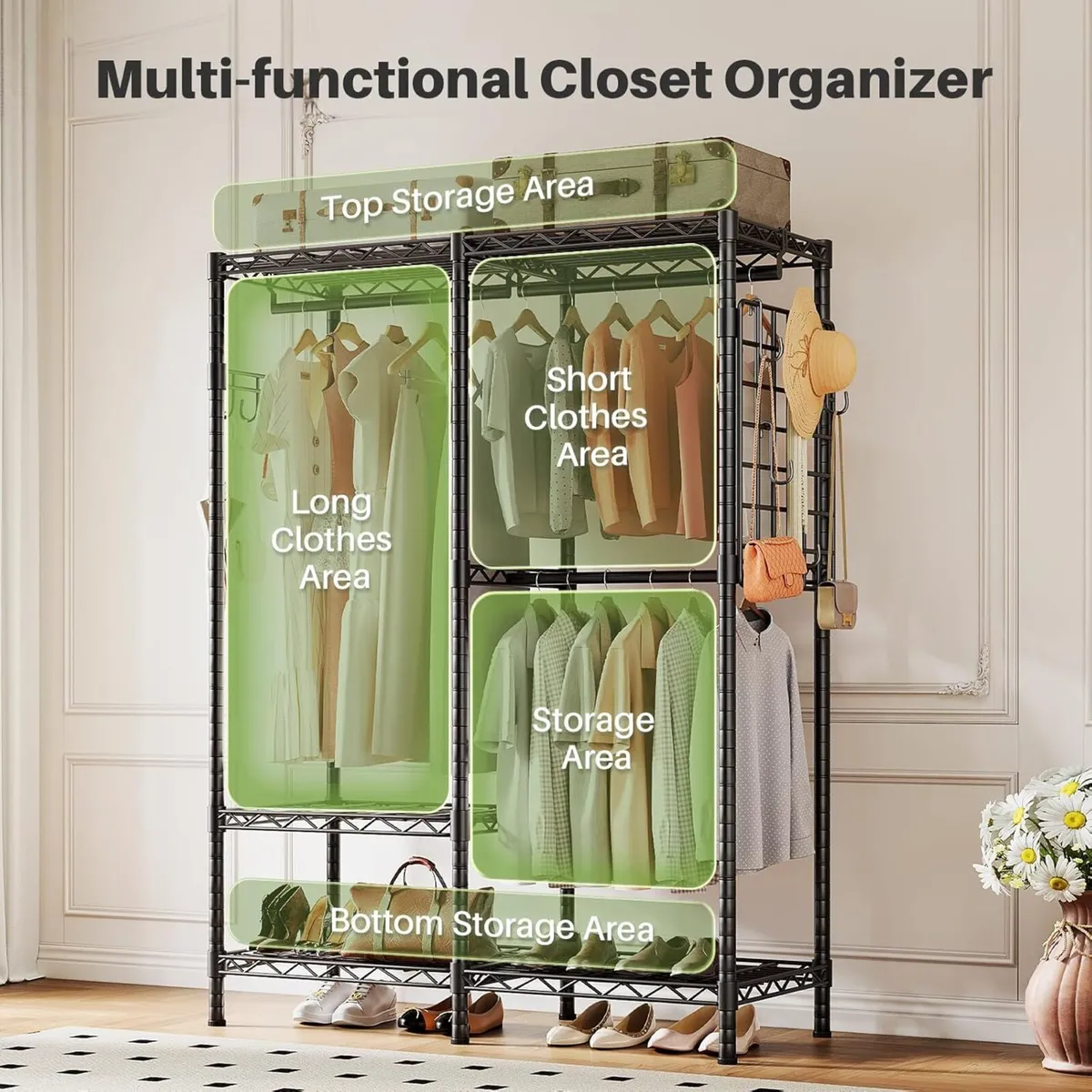 Open Wardrobe Closet Organizer - 117.5x43x193.5cm - Image 4