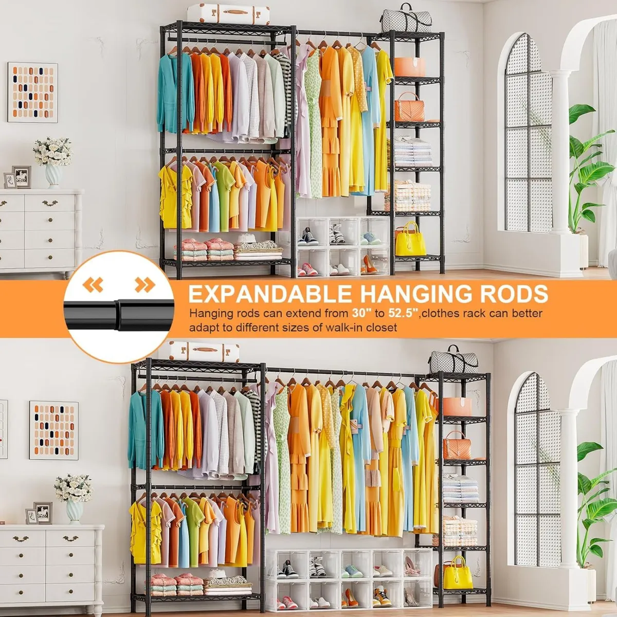 Extendable Clothes Rails Heavy Duty Clothing - Image 4