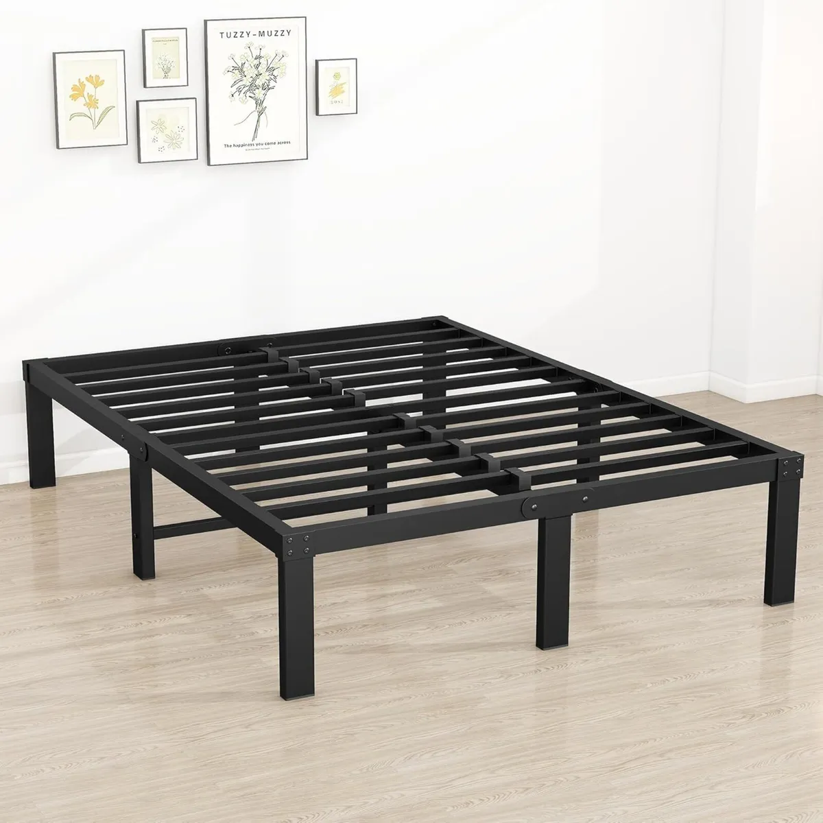 King Size Bed Frame 36cm High Metal Platform - Image 1