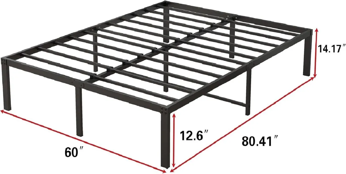 King Size Bed Frame 36cm High Metal Platform - Image 2