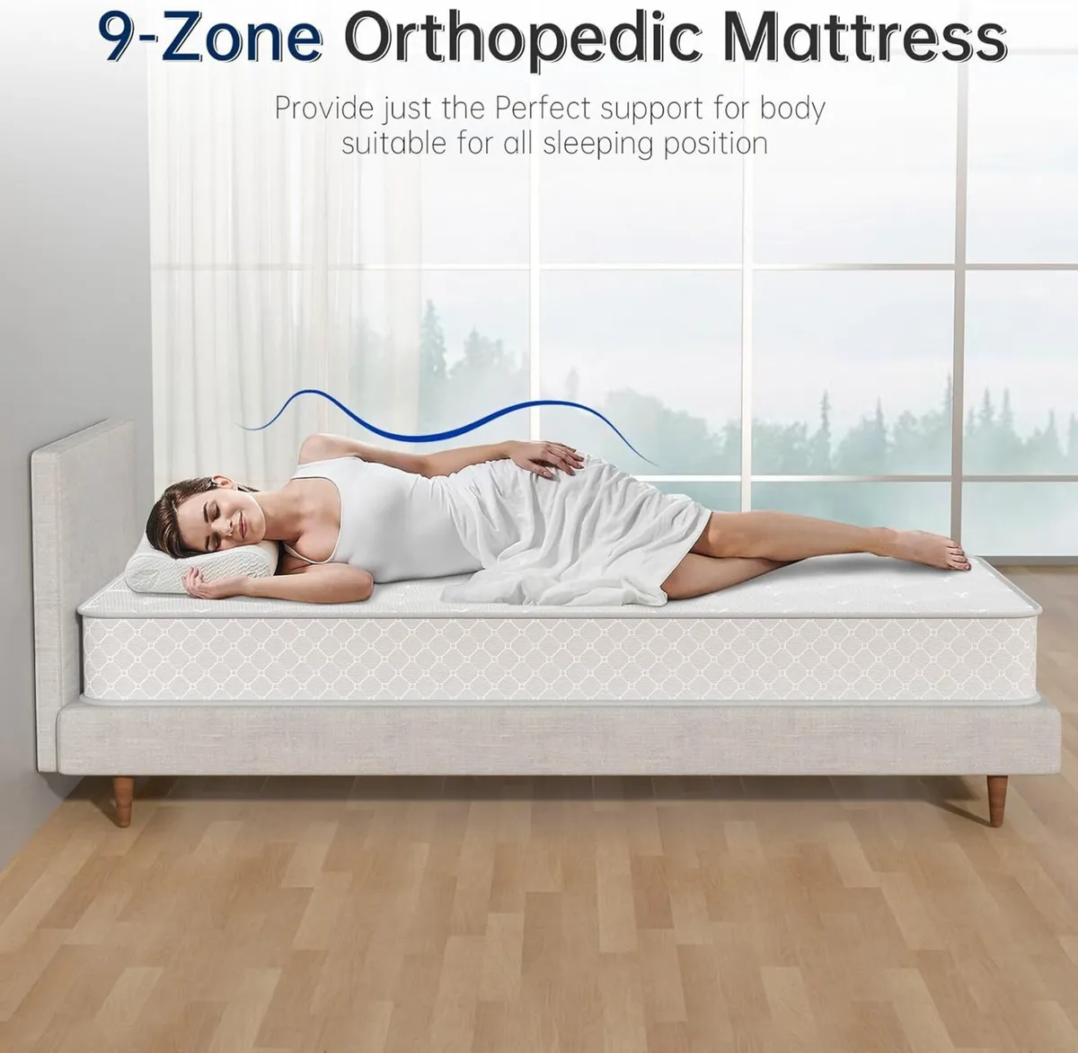 3FT Single Mattress 9-Zone Inner Spring Bed with - Image 4