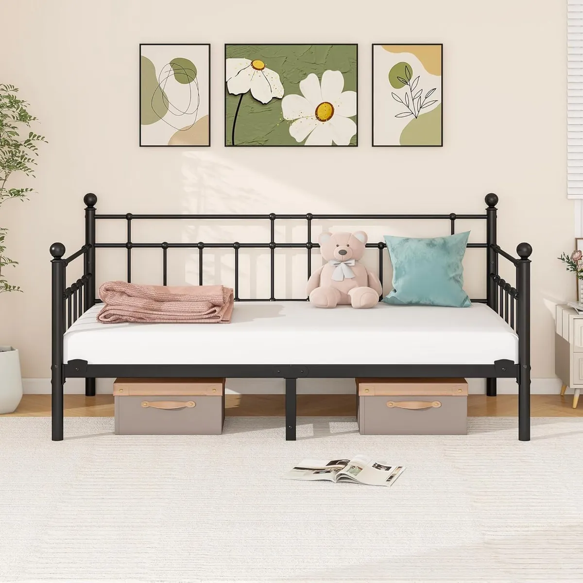 Metal Single Daybed Frame 3ft Sofa Bed 90x190 cm - Image 1