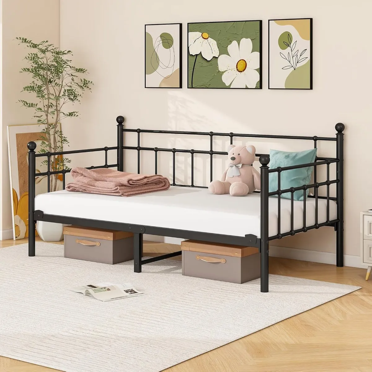 Metal Single Daybed Frame 3ft Sofa Bed 90x190 cm - Image 3