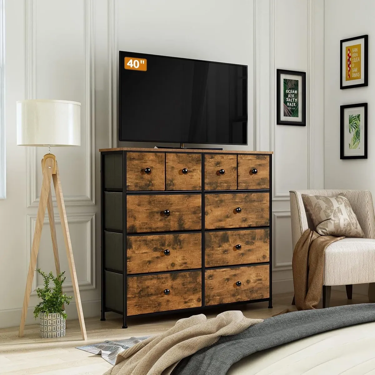 Chest of Drawers Bedroom Furniture with 10 Large - Image 2
