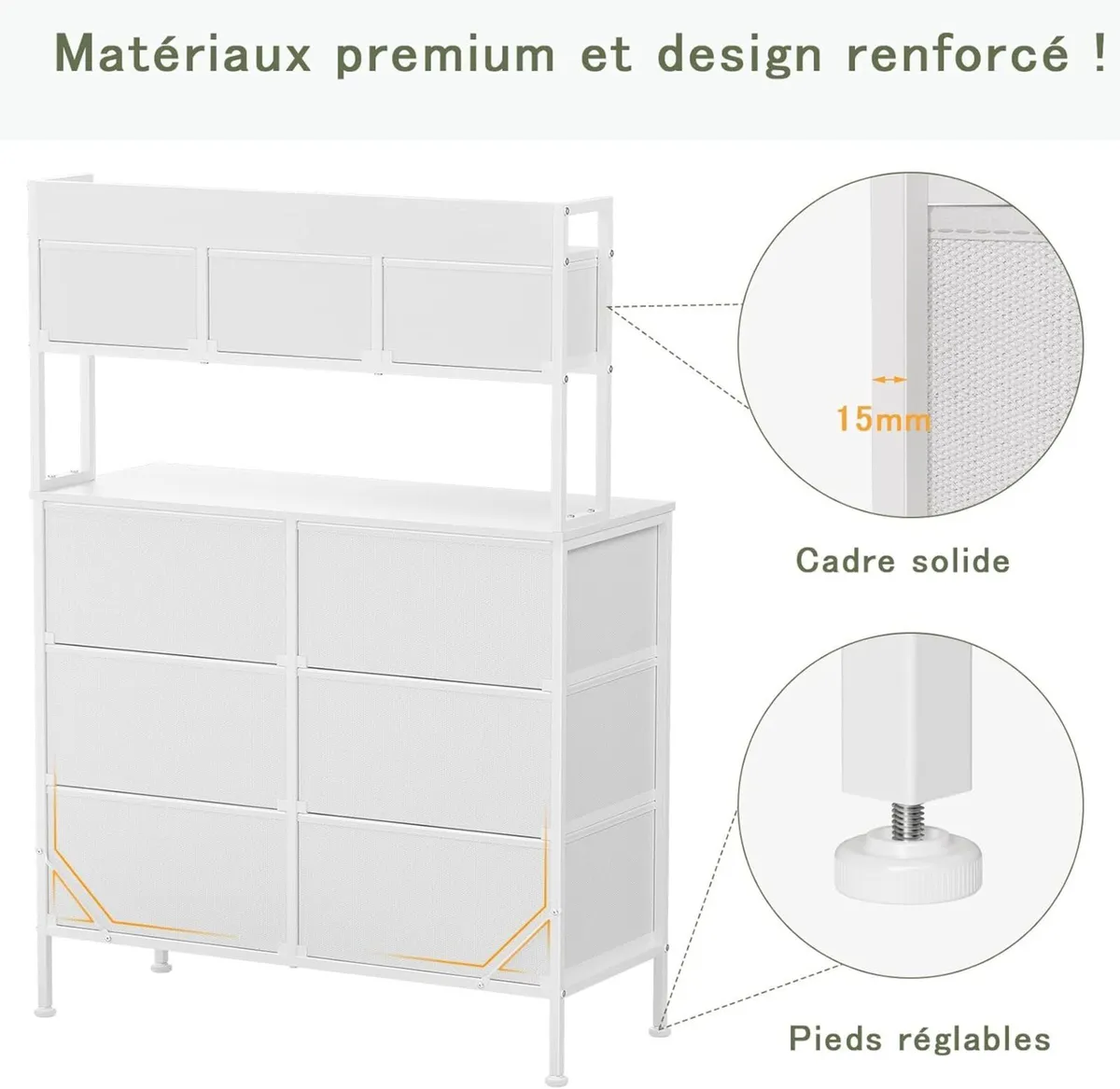 Chest of Drawers 9-Drawer Bedroom Cabinet with - Image 4