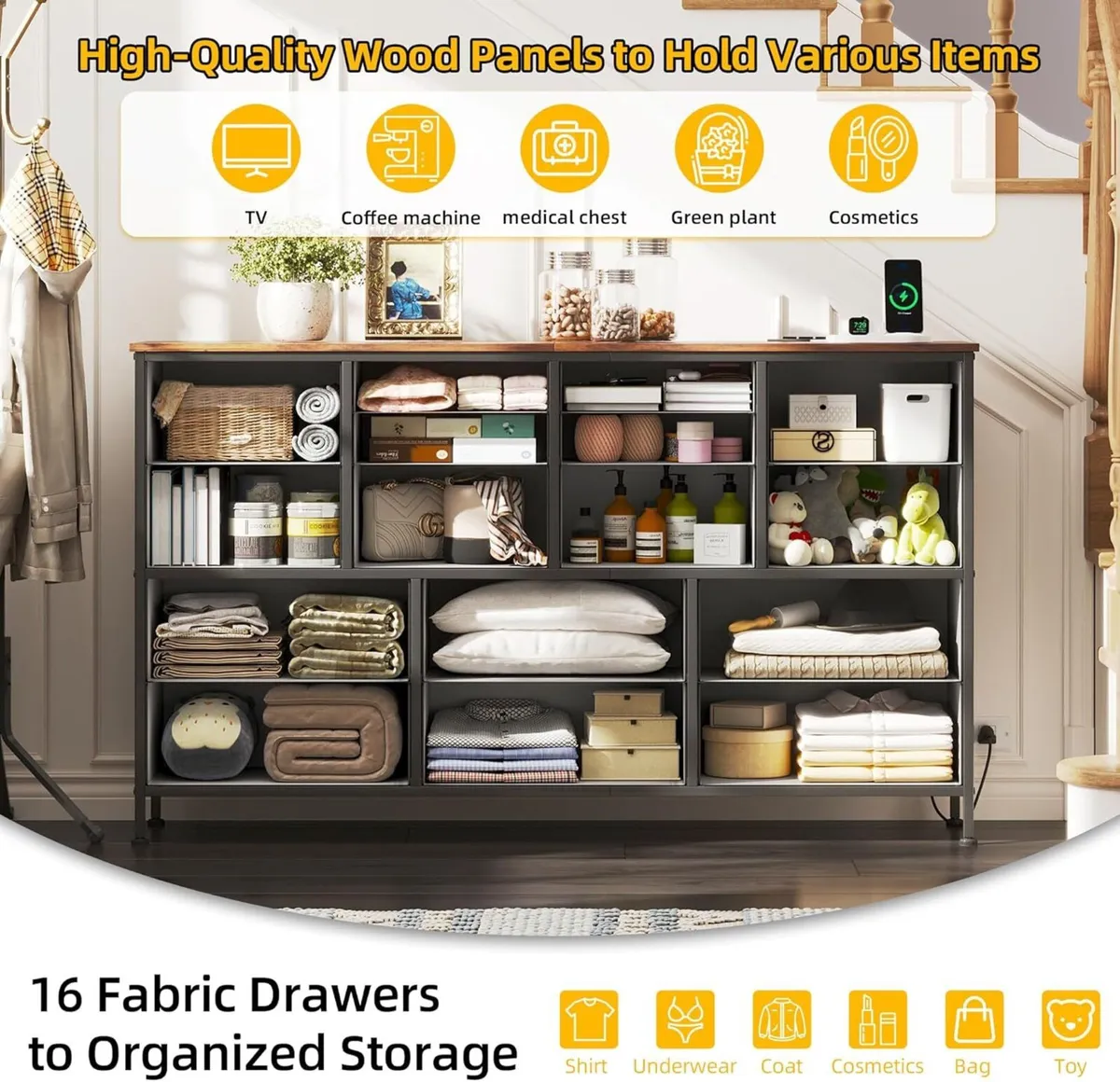 Chest of Drawers Bedroom Contains 2 AC Ports USB - Image 4