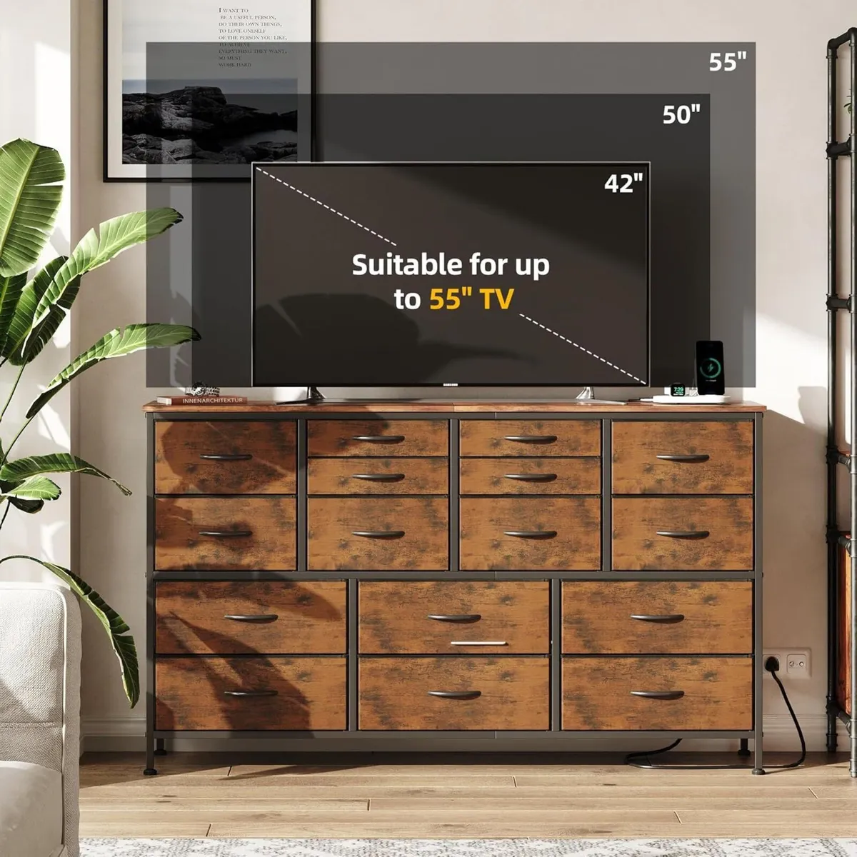 Chest of Drawers Bedroom Contains 2 AC Ports USB - Image 3