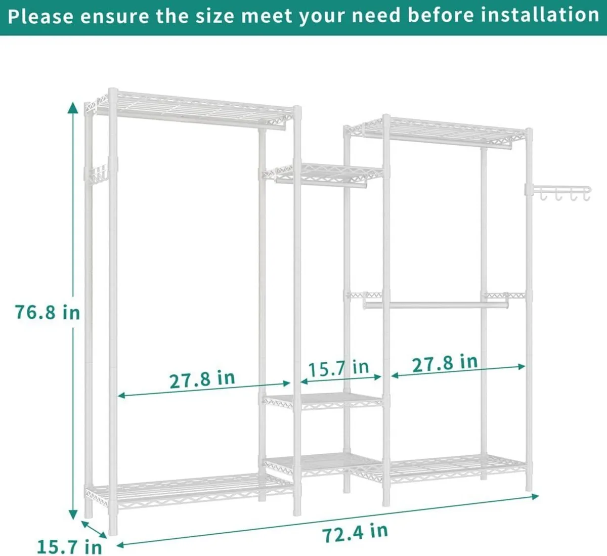 Heavy Duty Clothes Rails Portable Clothing Rack - Image 3