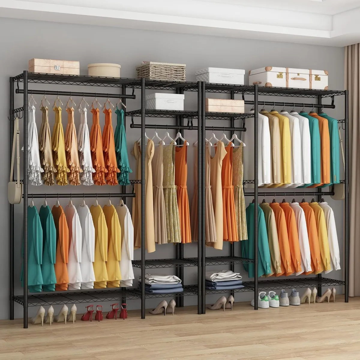 Heavy Duty Clothes Rail Rack Metal Garment with 3 - Image 2