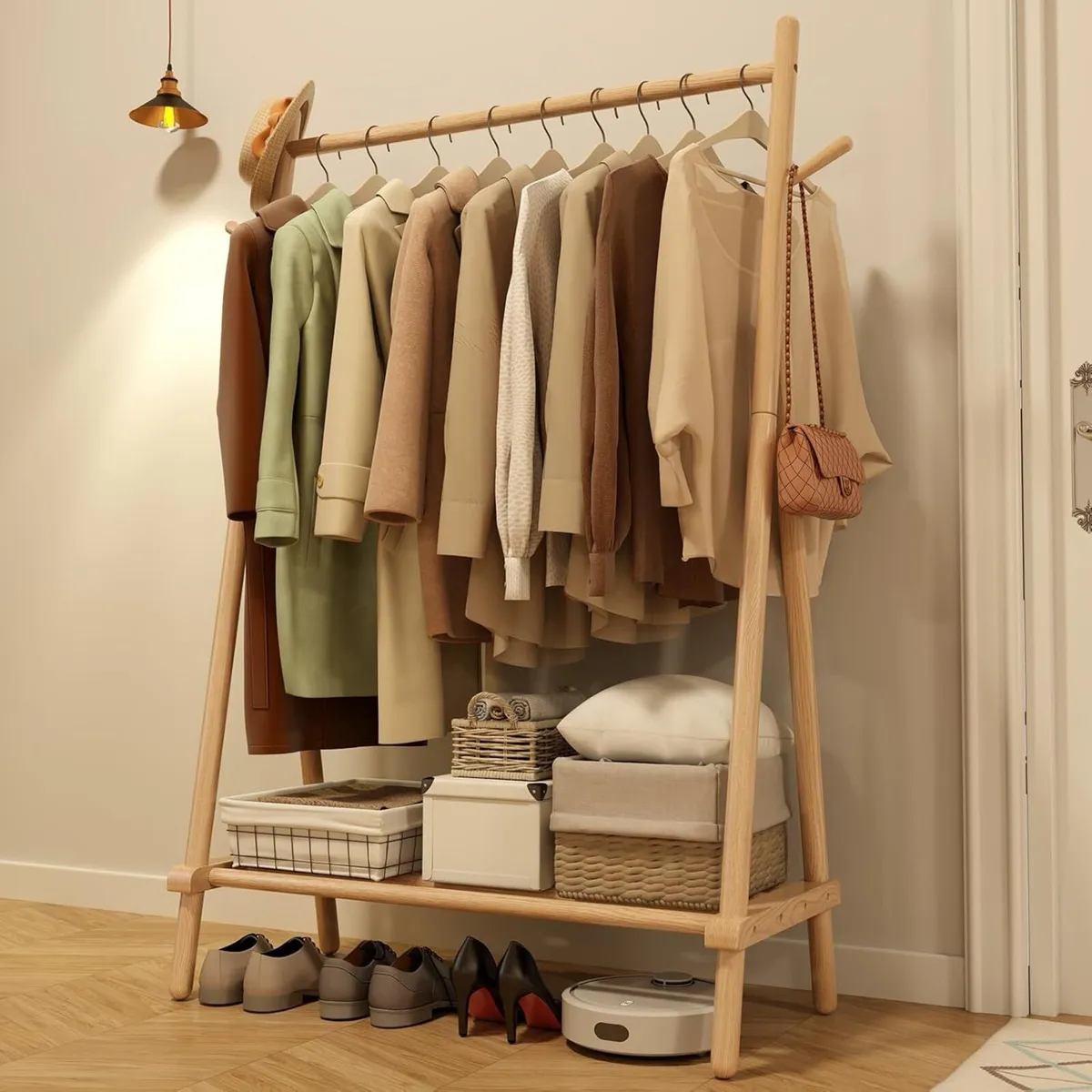 Clothes Rail Rack with Shelf and Hook Sturdy - Image 1