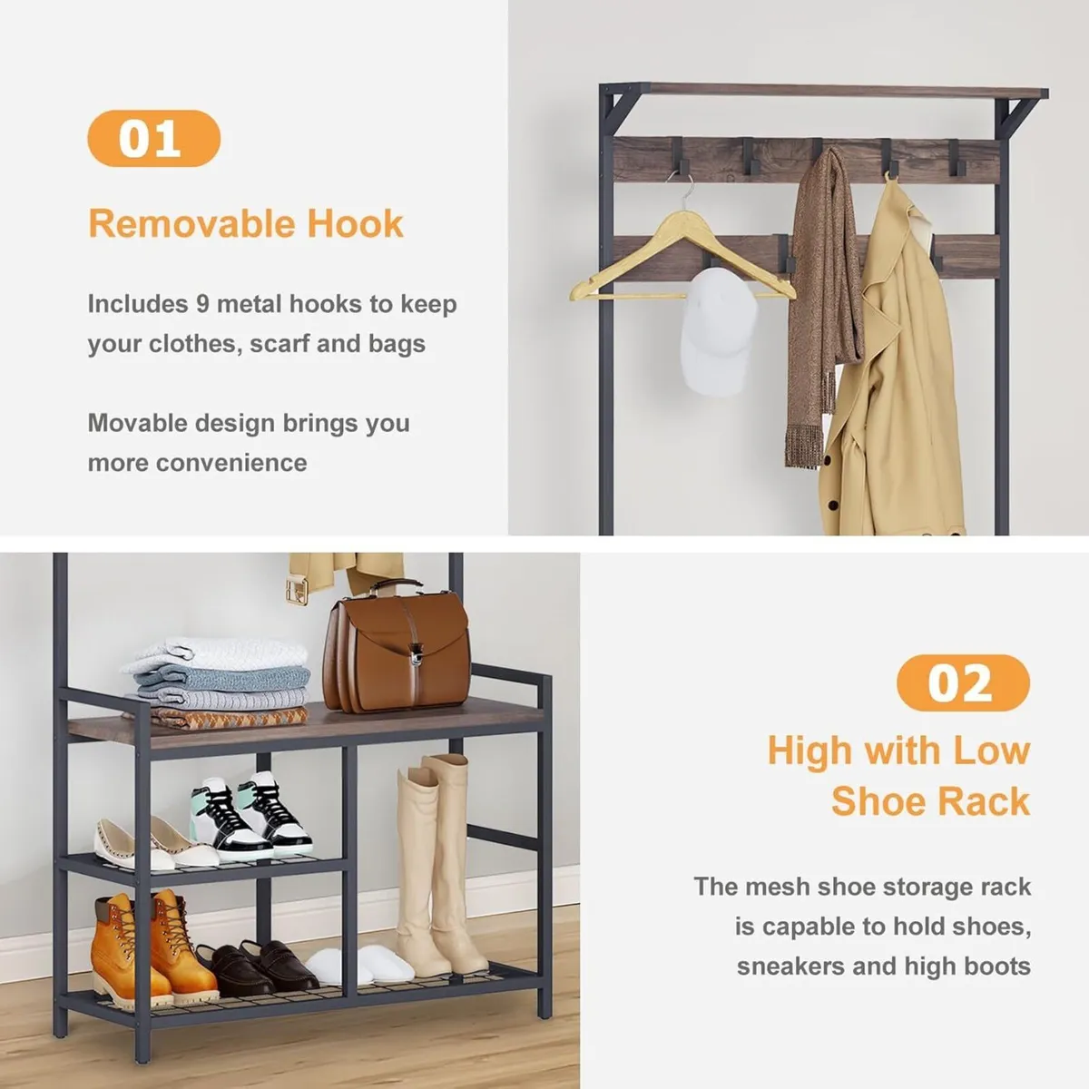 Hallway Coat Stand Industrial Rack free standing - Image 4
