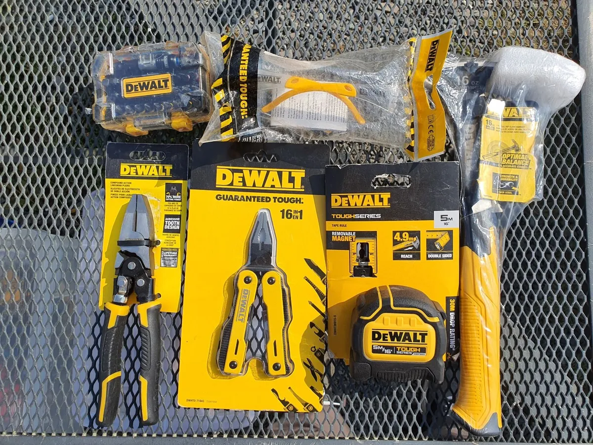 Selection of Dewalt hand tools and bits - Image 1