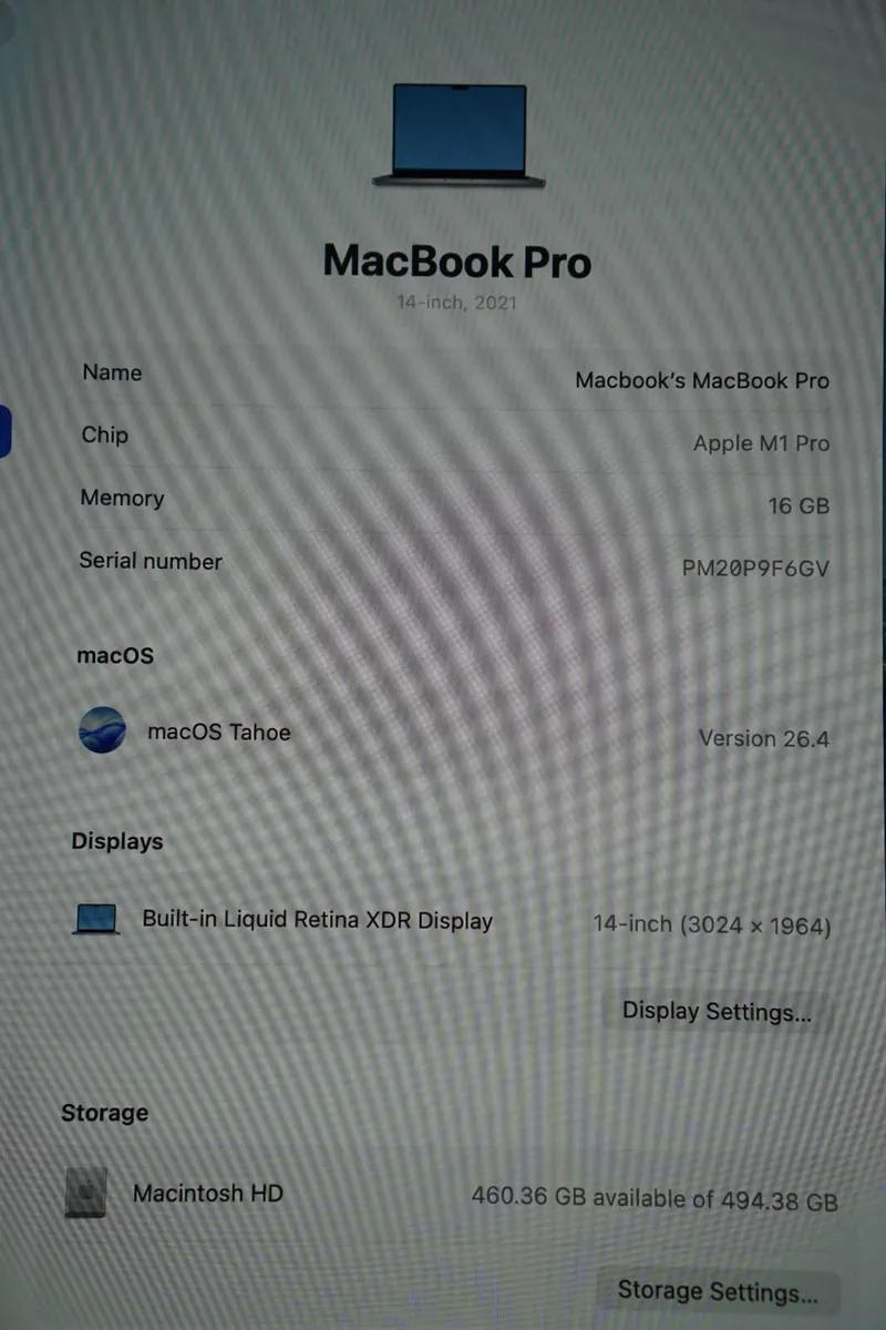 Macbook Pro 14" M1 Pro | 16GB Ram | 512GB | 95% - Image 2