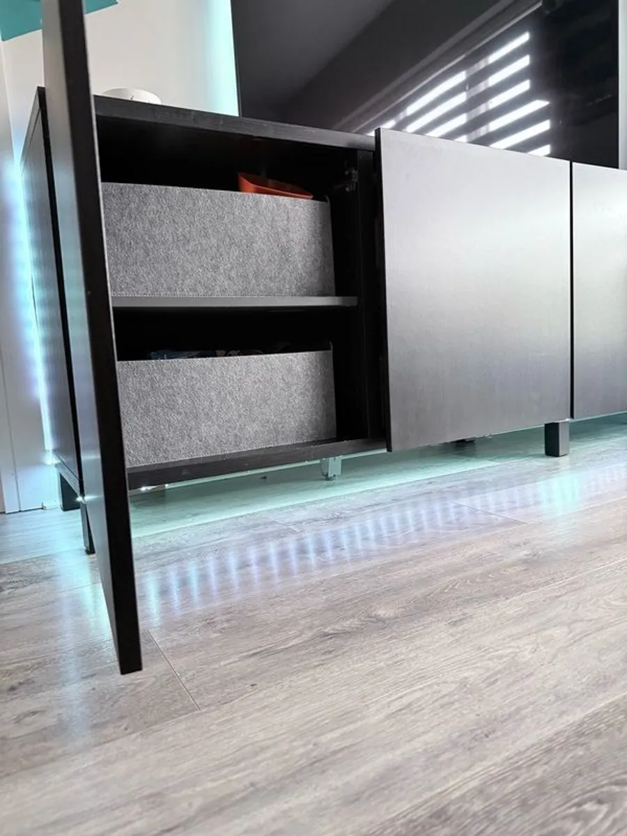 IKEA BESTA TV Unit Sideboard Black Brown - Image 2