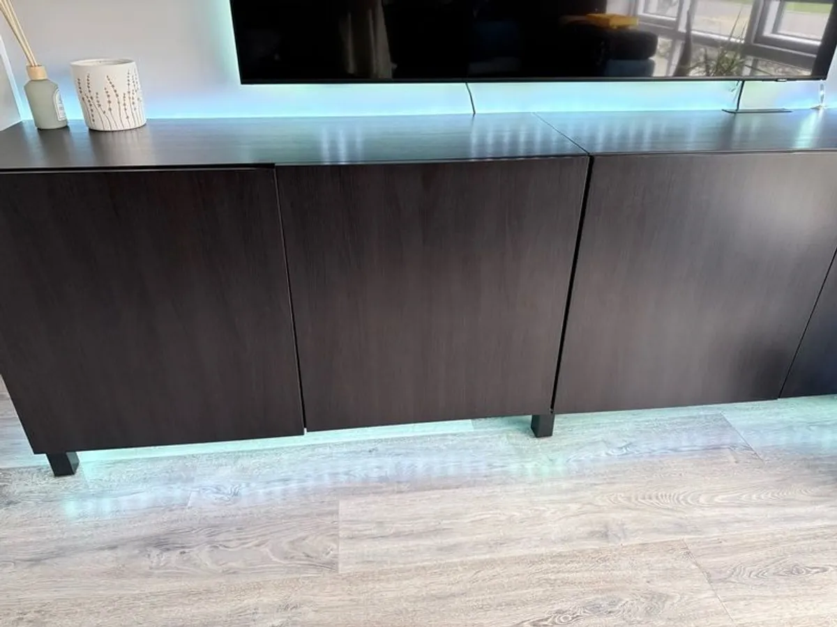 IKEA BESTA TV Unit Sideboard Black Brown - Image 3