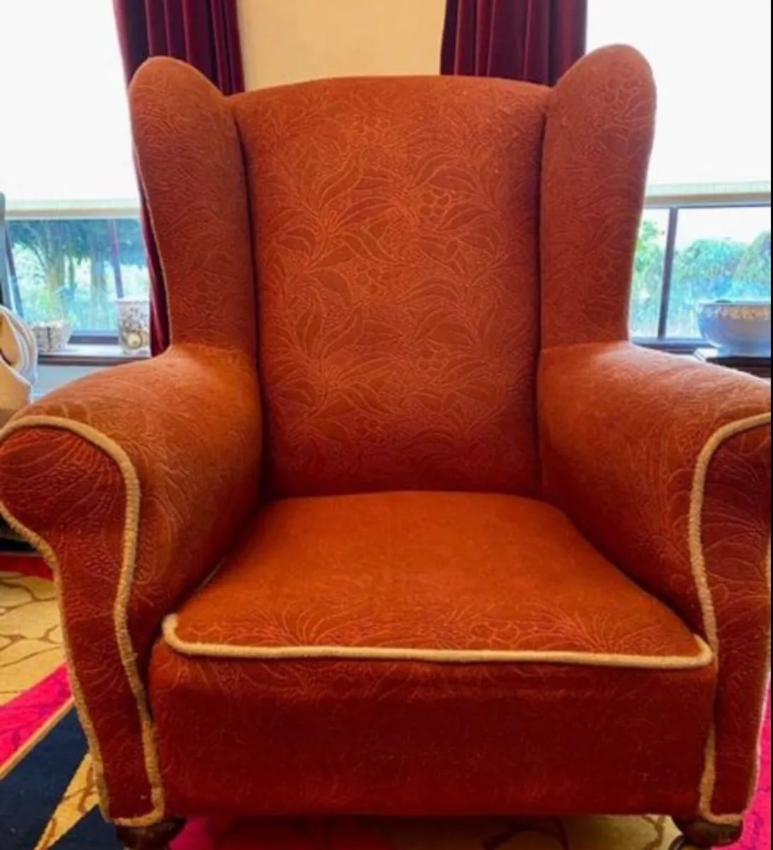Large wingback Armchairs (Pair)