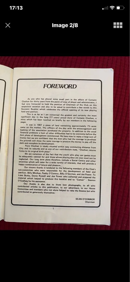 Clochan GAA Club Limerick- Official Opening Progra - Image 2