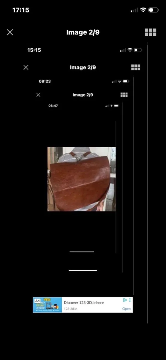 Extra Large Leather Messenger Bag - Image 2
