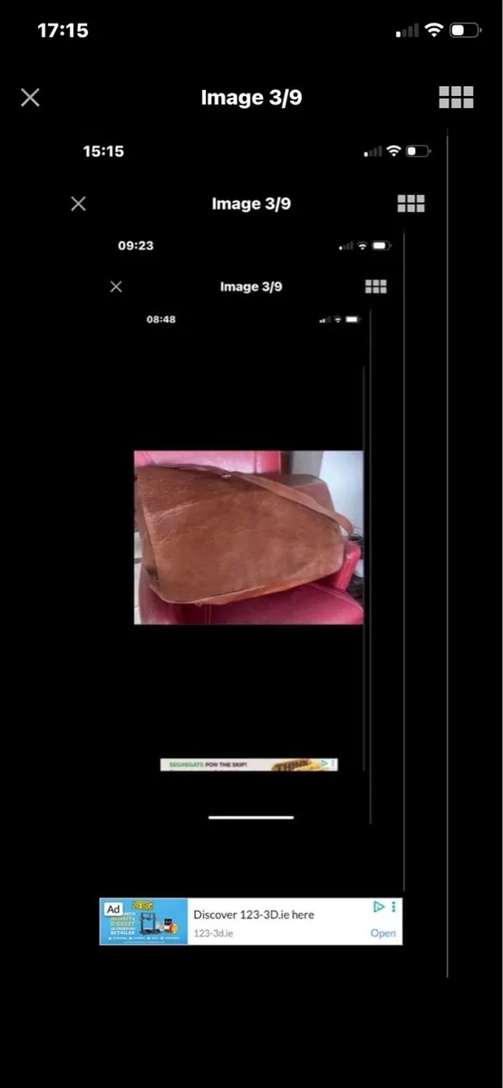 Extra Large Leather Messenger Bag - Image 3