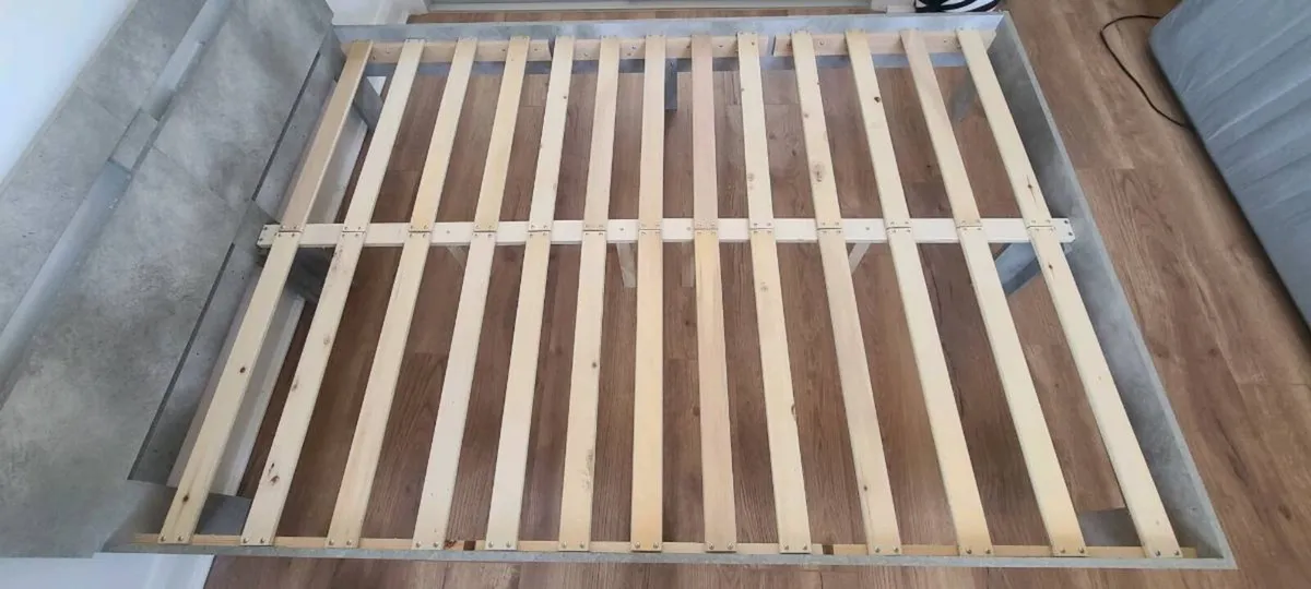 Double Bed frame effect concrete grey - Image 3