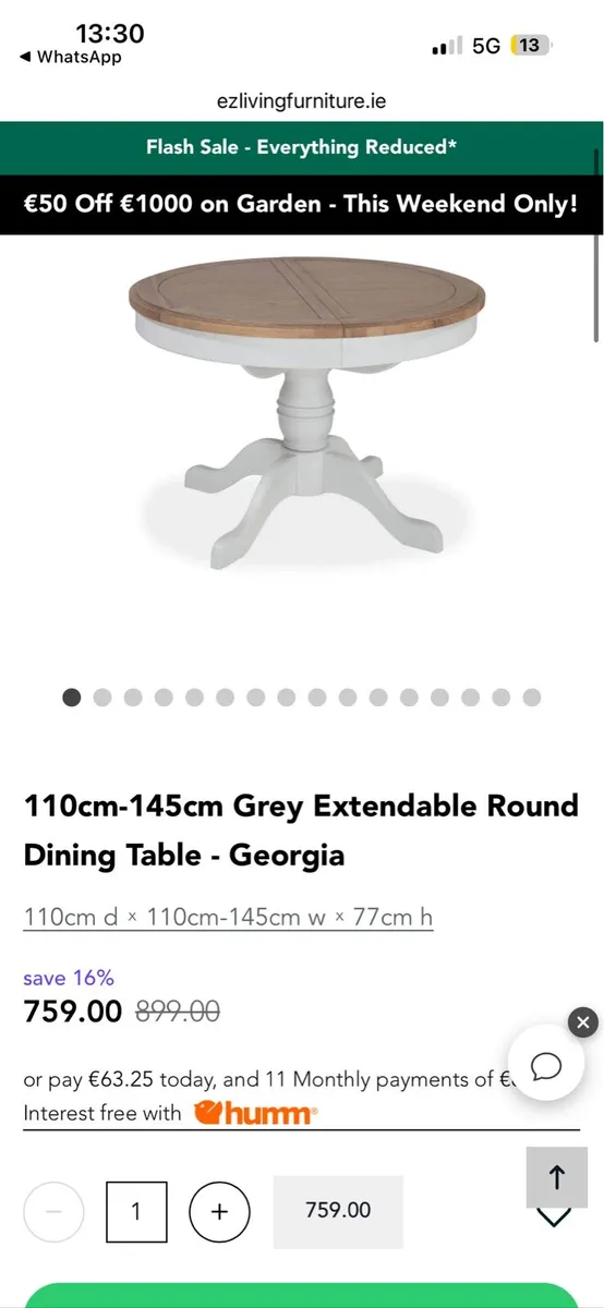 EX living dining table brand new - Image 1