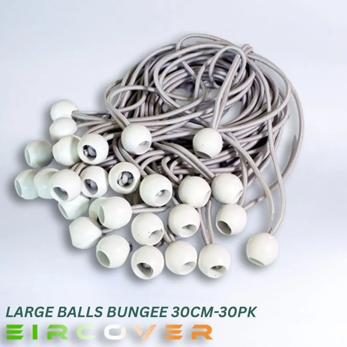 Large white bungee ball ties,30cm ( 30 pk ) - Image 1