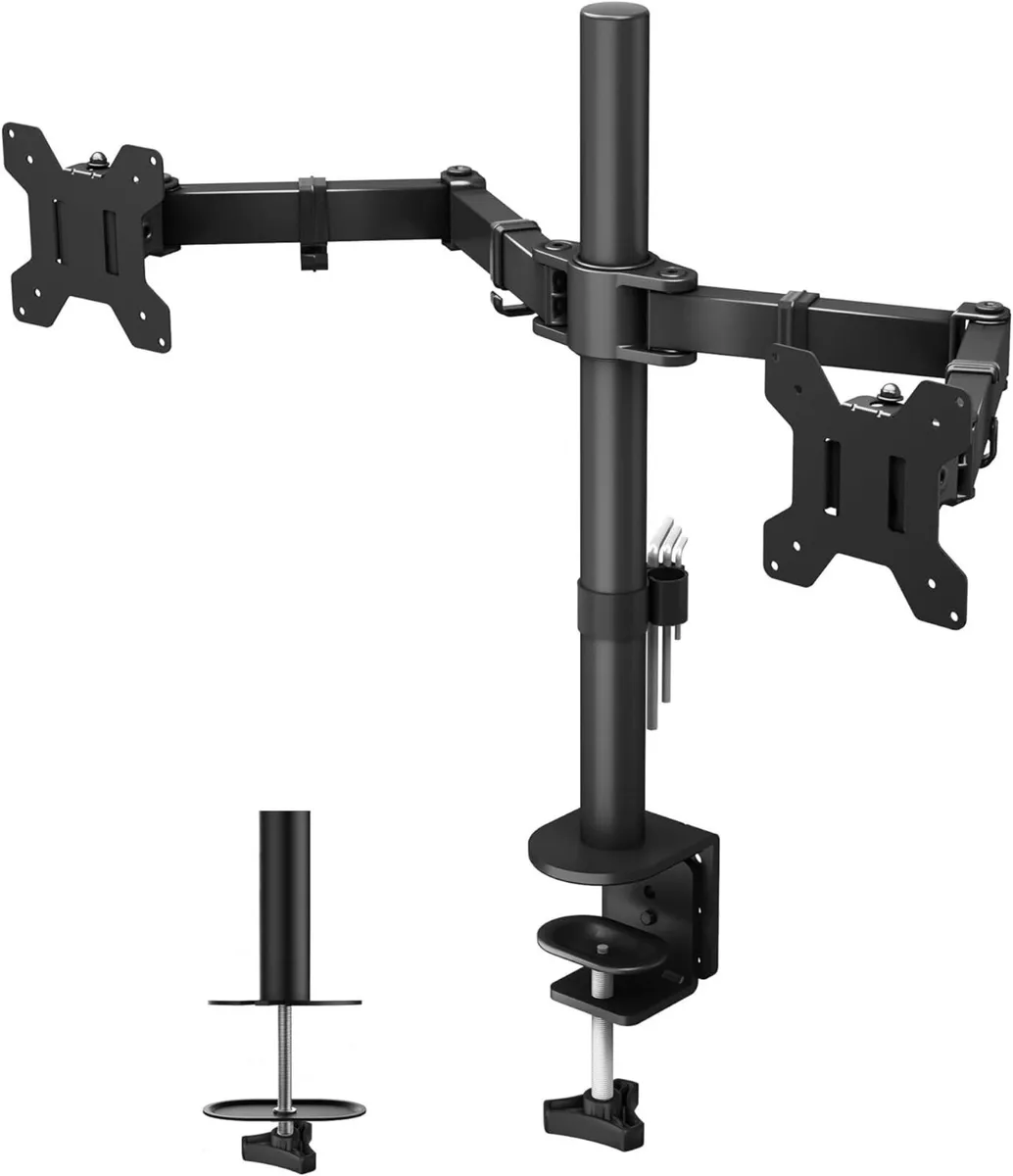 BONTEC Dual Monitor Arm Desk Mount for 13–27 Inch
