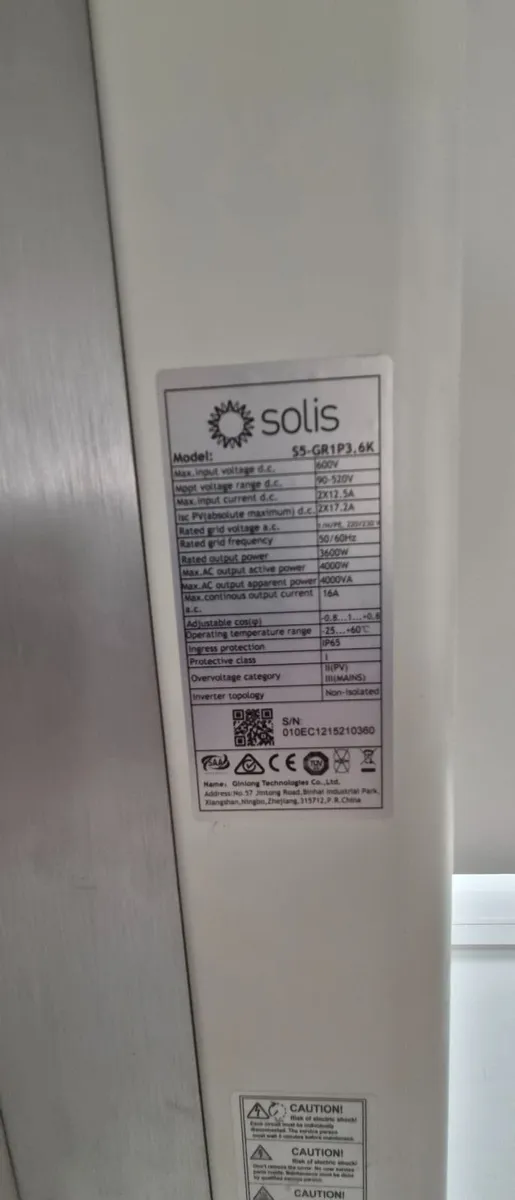 Solis 3.6 kW Inverter, Fireman Switch & Solar Pane - Image 2