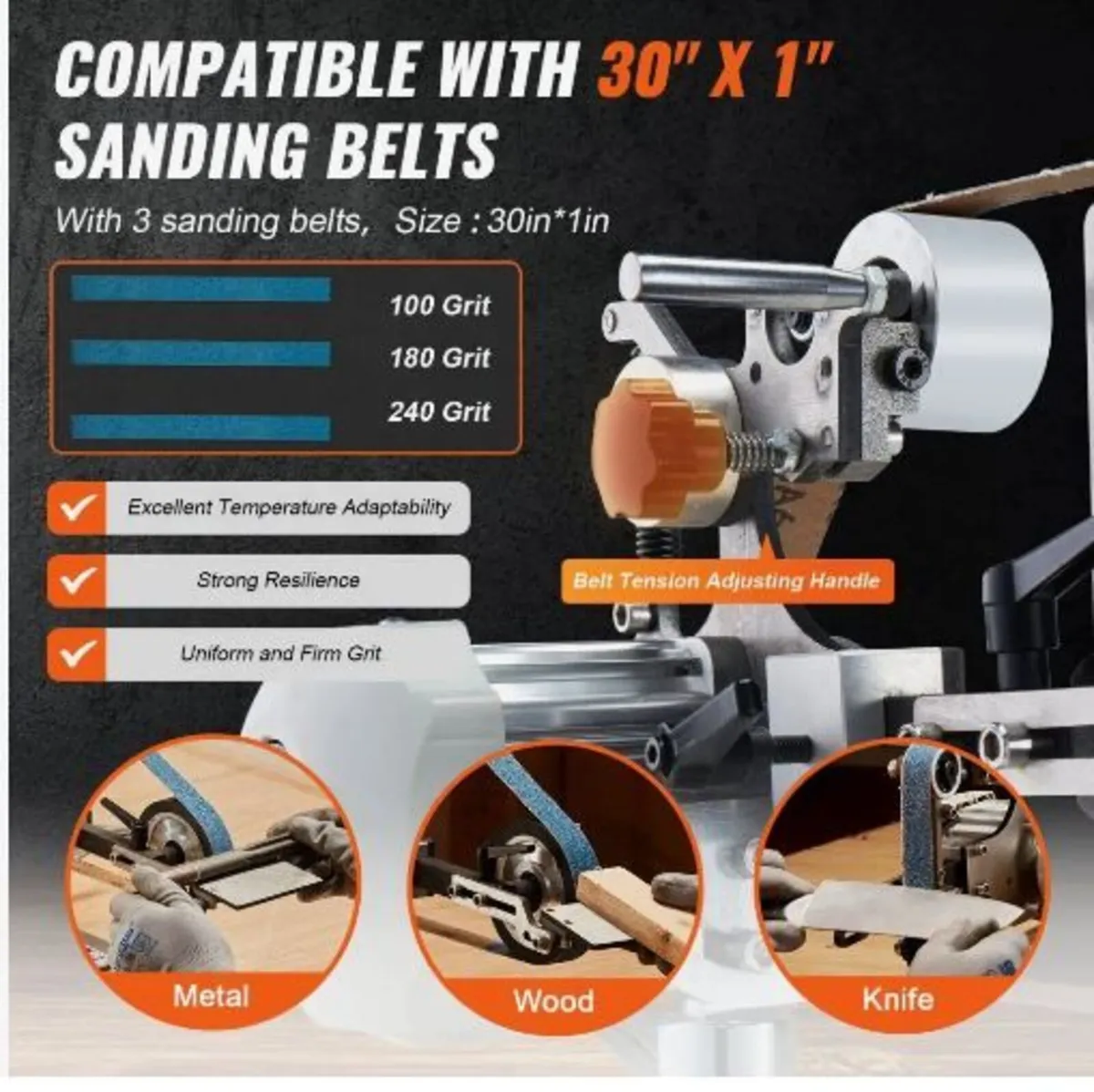 Belt Grinder Sander, 30 x 1-Inch Variable Speed - Image 2