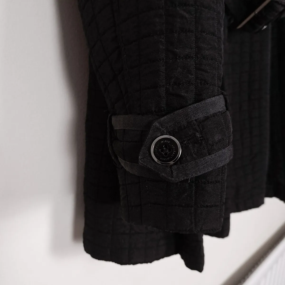 Jasper Conran Black Quilted Trench Coat 18UK/46EU - Image 3