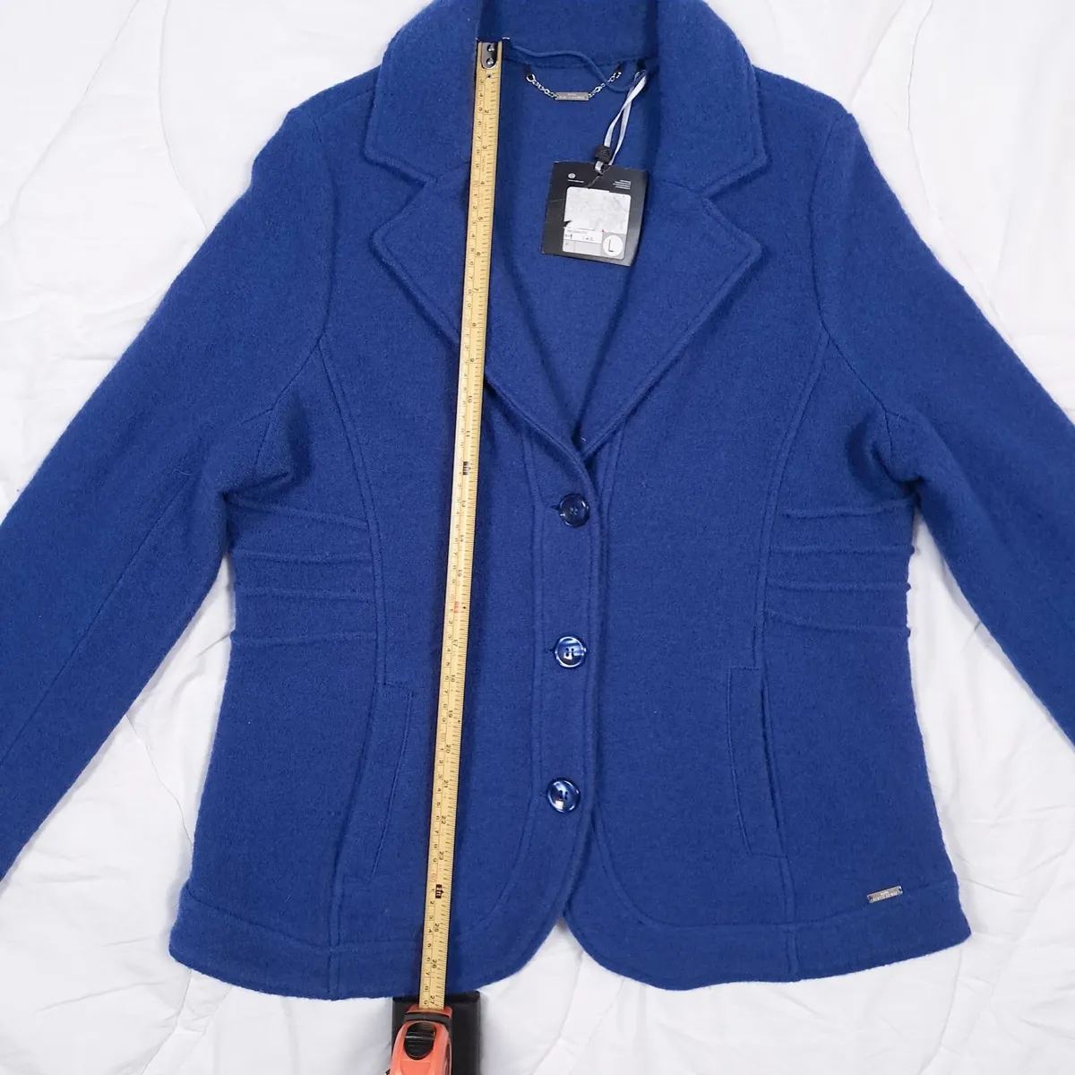 Your Sixth Sense Blue Wool Jacket Blazer Size L/XL - Image 4