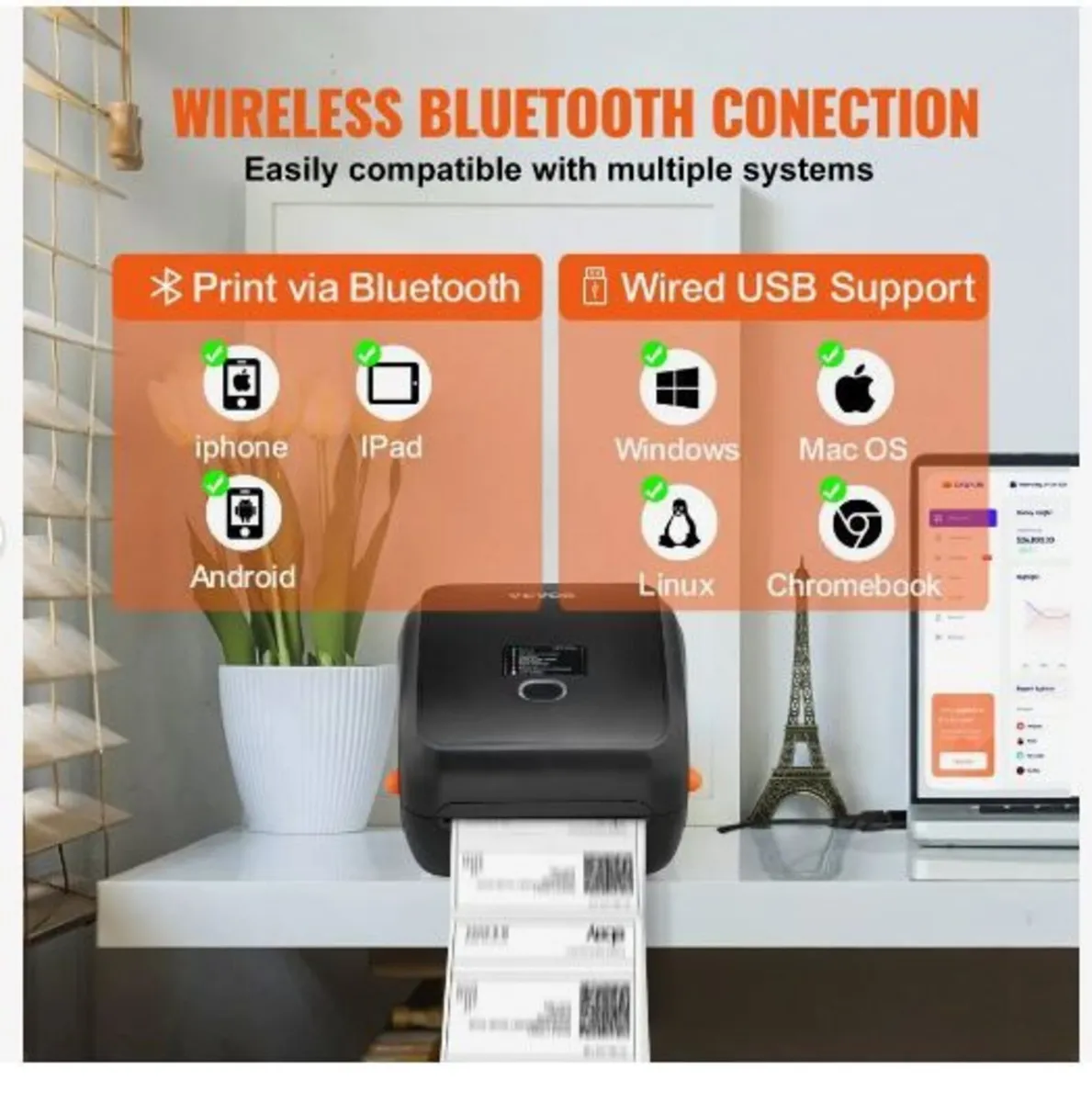 Thermal Label Printer, 300DPI for 4x6 Mailing - Image 4