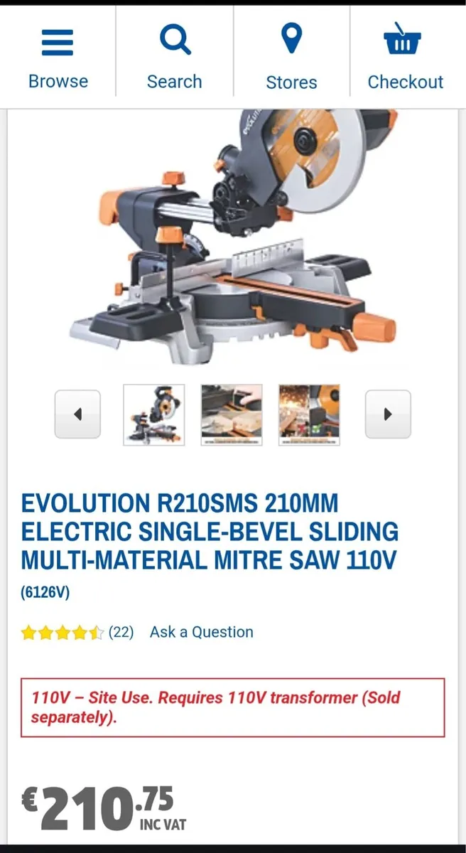 Evolution 210mm multi material mitre saw - Image 1