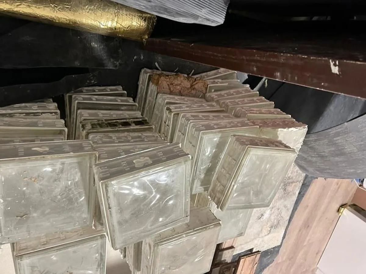 51 Reclaimed Glass Blocks Bricks Vintage Style - Image 2